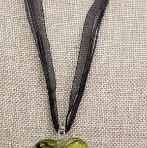 Fused Glass Necklace and Earrings 18" gorgeous